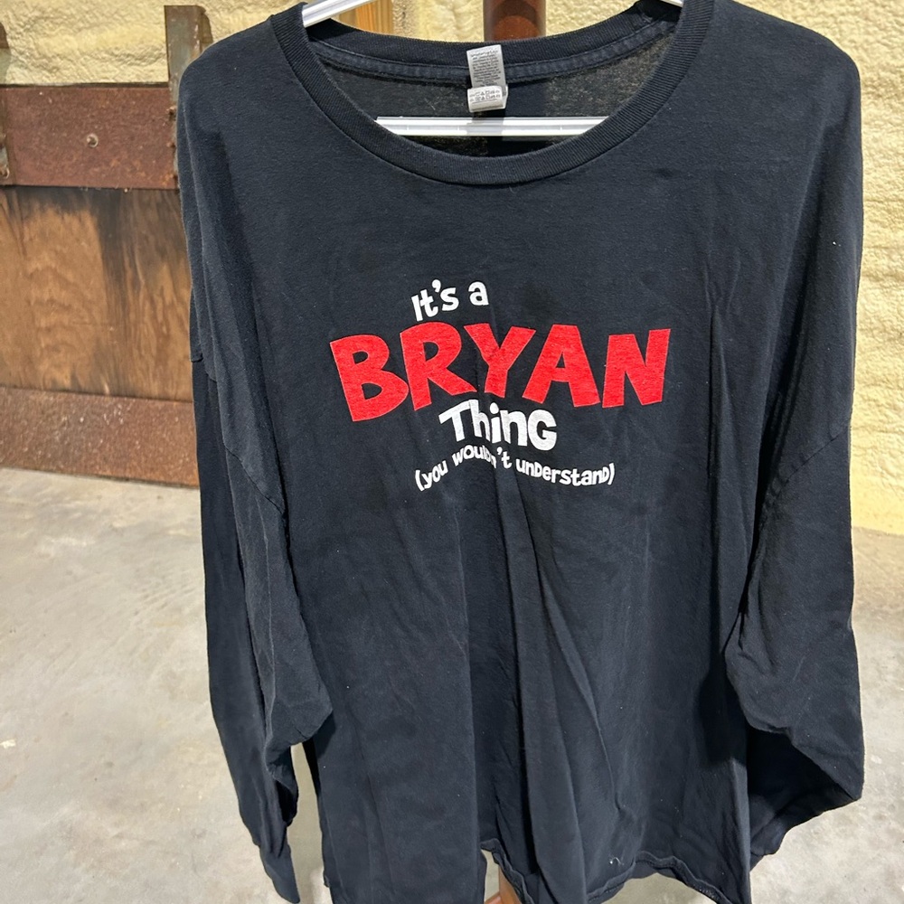 Gildan Black and Red Long Sleeve Tee